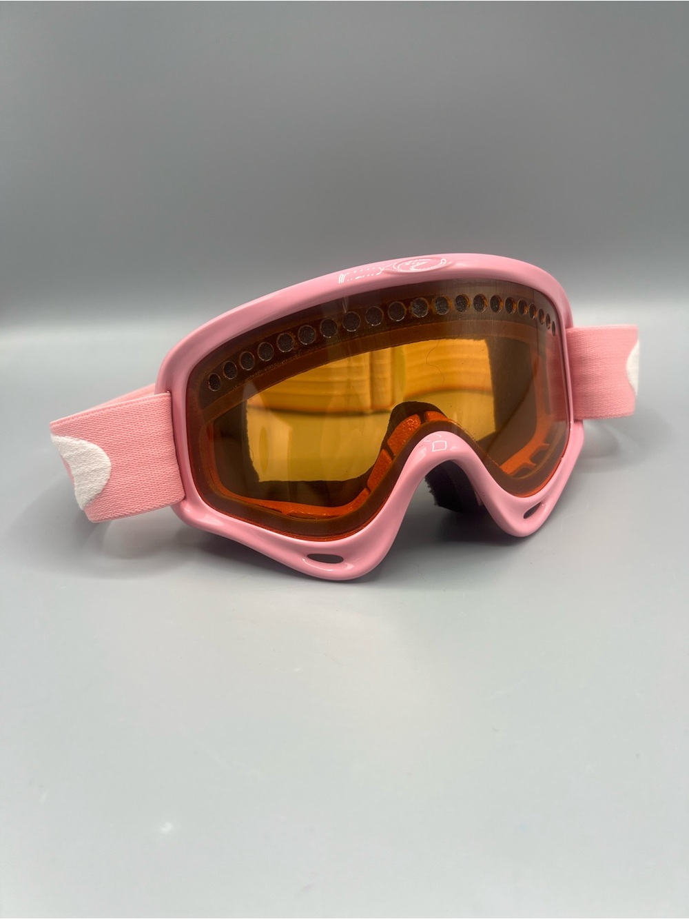 VTG 2005 Oakley O-Frame Pink Ski Snowboard Goggles Amber Lens Y2K Retro